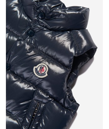 Moncler Enfant Baby Down Padded Bernard Gilet in Navy Livraison rapide