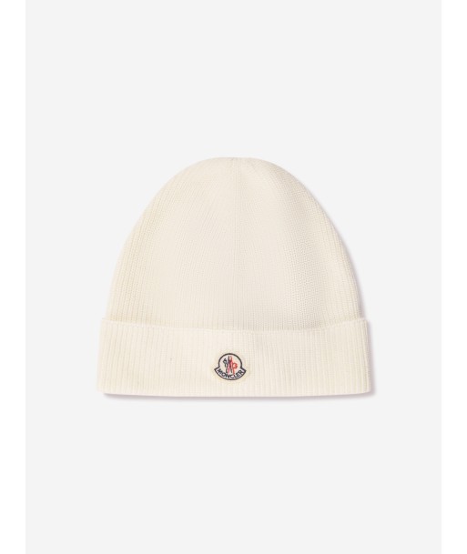 Moncler Enfant Baby Beanie Hat in Ivory prix