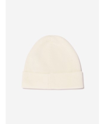 Moncler Enfant Baby Beanie Hat in Ivory prix