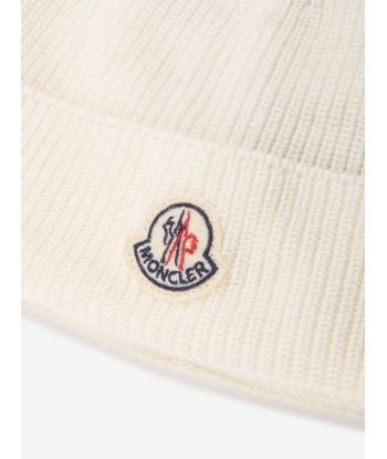 Moncler Enfant Baby Beanie Hat in Ivory prix