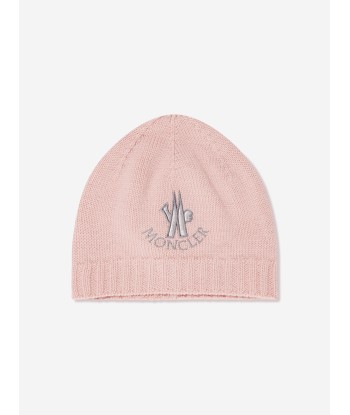 Moncler Enfant Baby Girls Logo Beanie Hat in Pink Venez acheter