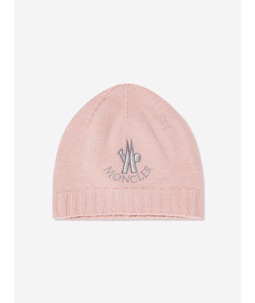 Moncler Enfant Baby Girls Logo Beanie Hat in Pink Venez acheter