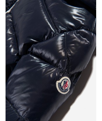 Moncler Enfant Baby Down Padded Samian Snowsuit in Navy Découvrez la collection