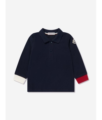 Moncler Enfant Baby Boys Long Sleeve Polo Shirt in Navy À commander