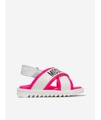 Moschino Girls Leather Logo Slingback Sandals Amélioration de cerveau avec