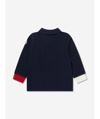 Moncler Enfant Baby Boys Long Sleeve Polo Shirt in Navy À commander