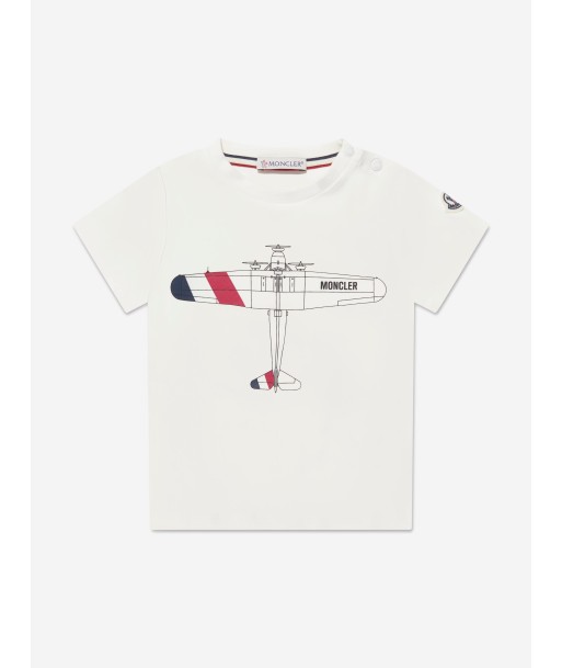 Moncler Enfant Baby Boys Plane Logo T-Shirt in Ivory de la marque