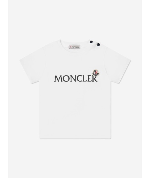 Moncler Enfant Baby Boys Logo T-Shirt in White meilleur choix