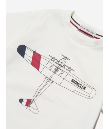 Moncler Enfant Baby Boys Plane Logo T-Shirt in Ivory de la marque