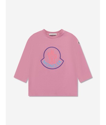 Moncler Enfant Baby Girls Long Sleeve Logo T-Shirt in Pink commande en ligne