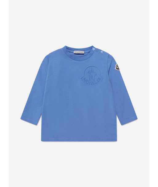 Moncler Enfant Baby Boys Long Sleeve Logo T-Shirt in Blue sélection de produits