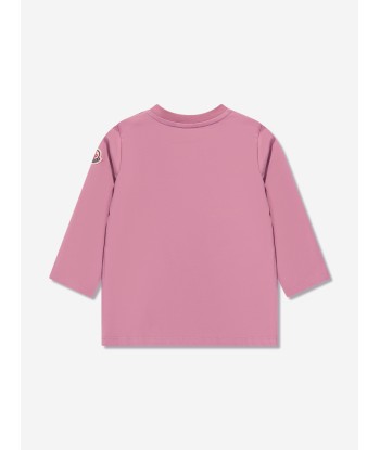 Moncler Enfant Baby Girls Long Sleeve Logo T-Shirt in Pink commande en ligne