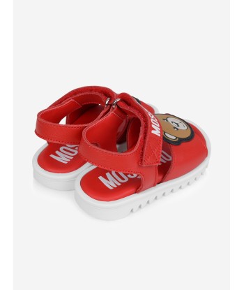 Moschino Kids Sandals - Leather Teddy Bear Sandals pas cher