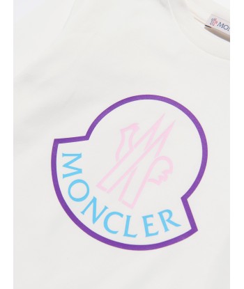 Moncler Enfant Baby Girls Long Sleeve Logo T-Shirt in Ivory ou a consommer sur place