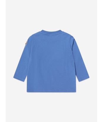 Moncler Enfant Baby Boys Long Sleeve Logo T-Shirt in Blue sélection de produits