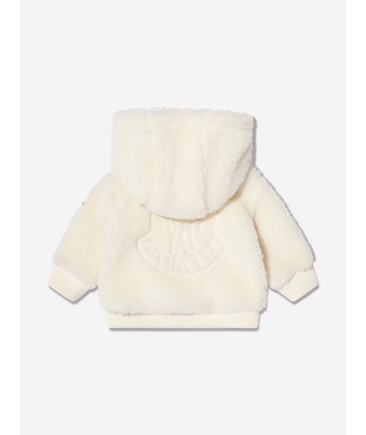 Moncler Enfant Baby Boys Fluffy Zip Up Top in Ivory pas cheres