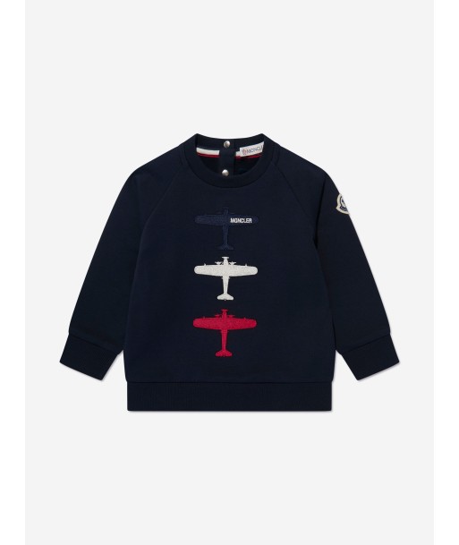 Moncler Enfant Baby Boys Planes Print Sweatshirt in Navy la colonne vertébrale