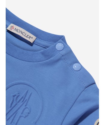 Moncler Enfant Baby Boys Long Sleeve Logo T-Shirt in Blue sélection de produits