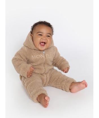 Moncler Enfant Baby Faux Shearling Romper in Beige Voir les baskets