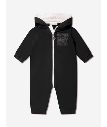 Moncler Enfant Baby Hooded Romper in Navy solde