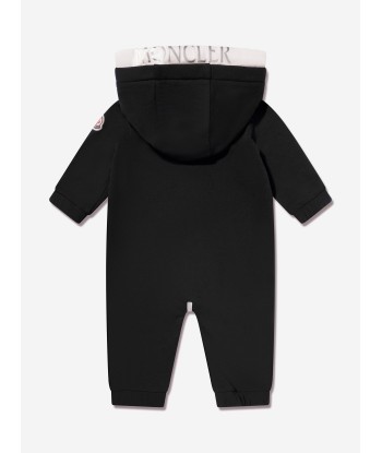 Moncler Enfant Baby Hooded Romper in Navy solde