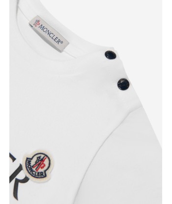 Moncler Enfant Baby Boys Logo T-Shirt in White meilleur choix