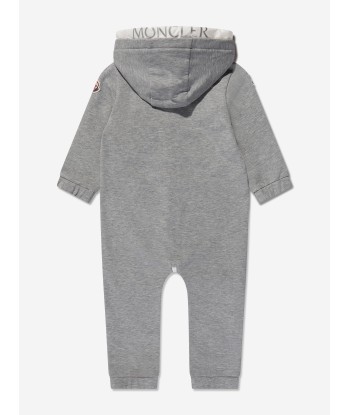 Moncler Enfant Baby Hooded Romper in Grey Venez acheter