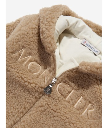 Moncler Enfant Baby Faux Shearling Romper in Beige Voir les baskets