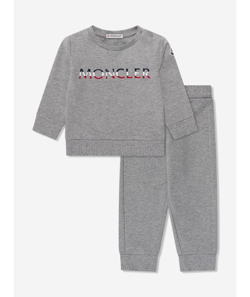 Moncler Enfant Baby Boys Logo Tracksuit Grey Faites des économies