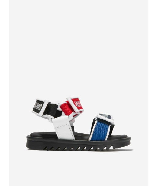 Moschino Boys Triple Strap Logo Print Sandals Vous souhaitez 