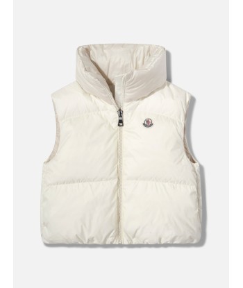 Moncler Enfant Girls Down Padded Blavet Gilet in Ivory paiement sécurisé