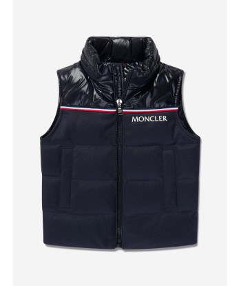 Moncler Enfant Boys Down Padded Peter Gilet in Navy français