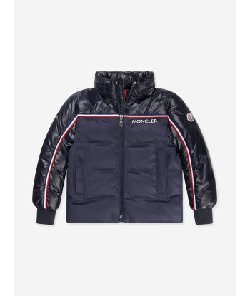 Moncler Enfant Boys Down Padded Michael Jacket in Navy commande en ligne