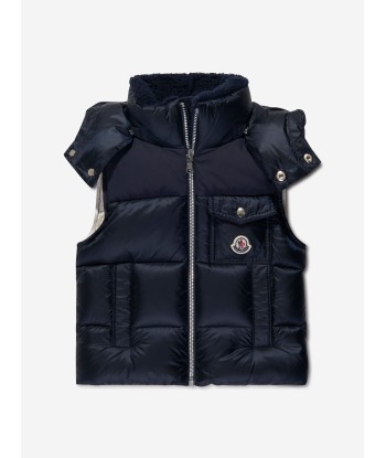 Moncler Enfant Boys Down Padded Oust Gilet in Navy de la marque