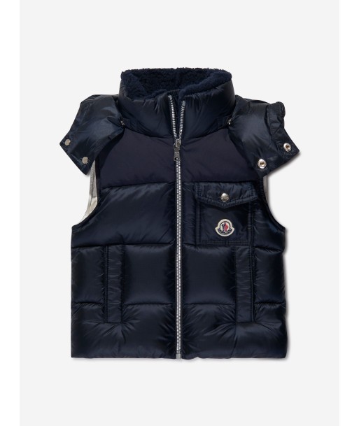 Moncler Enfant Boys Down Padded Oust Gilet in Navy de la marque