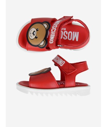 Moschino Kids Sandals - Leather Teddy Bear Sandals pas cher