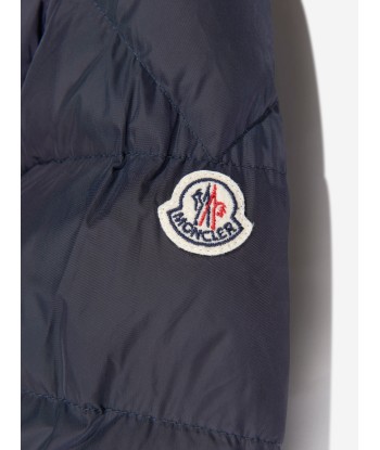 Moncler Enfant Boys Down Padded Mark Short Parka in Navy 2023