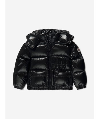 Moncler Enfant Girls Down Padded Abbaye Jacket in Black Livraison rapide