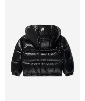 Moncler Enfant Girls Down Padded Abbaye Jacket in Black Livraison rapide