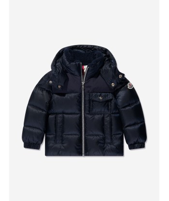 Moncler Enfant Boys Down Padded Eduard Jacket in Navy destockage