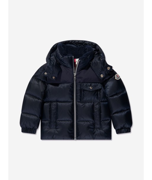 Moncler Enfant Boys Down Padded Eduard Jacket in Navy destockage