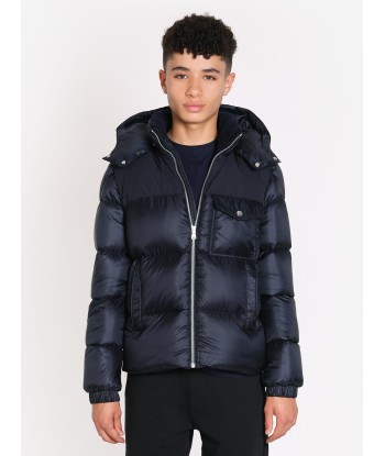 Moncler Enfant Boys Down Padded Eduard Jacket in Navy destockage