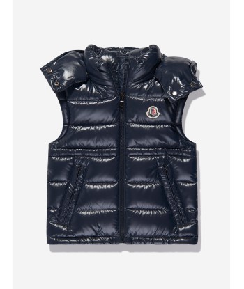 Moncler Enfant Girls Down Padded Ania Gilet in Navy Comparez et commandez 