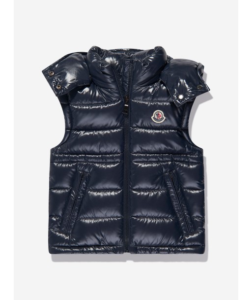 Moncler Enfant Girls Down Padded Ania Gilet in Navy Comparez et commandez 