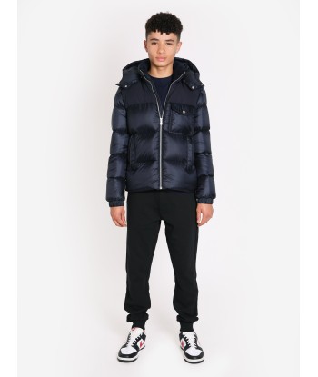 Moncler Enfant Boys Down Padded Eduard Jacket in Navy destockage