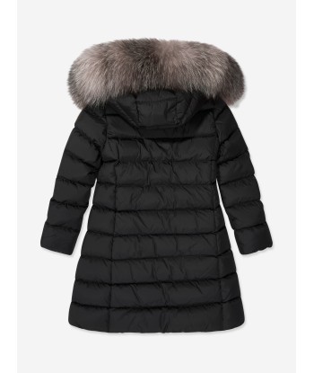 Moncler Enfant Girls Down Padded Abelle Long Coat in Black Le MVP de beaucoup