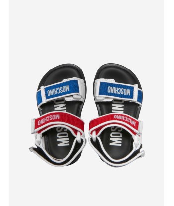 Moschino Boys Triple Strap Logo Print Sandals Vous souhaitez 