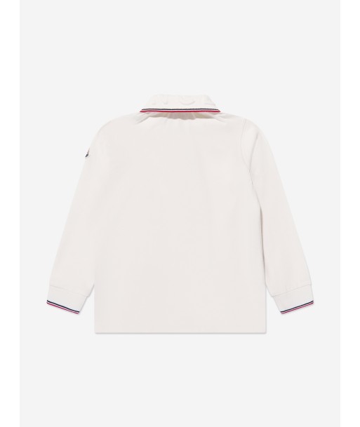 Moncler Enfant Boys Long Sleeve Polo Shirt in Ivory Amélioration de cerveau avec