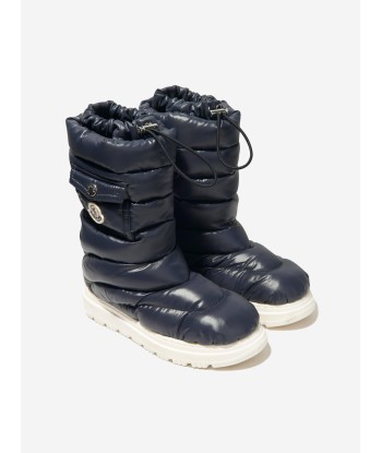 Moncler Enfant Kids Petit Gaia Pocket Snow Boots in Navy Dans la société mordern