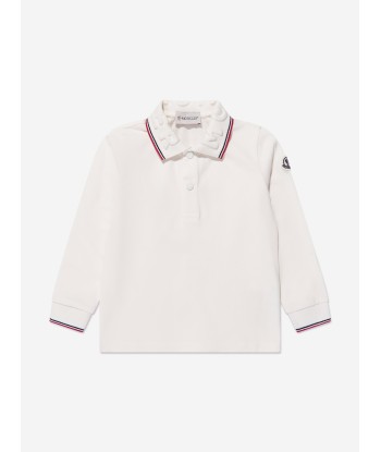 Moncler Enfant Boys Long Sleeve Polo Shirt in Ivory Amélioration de cerveau avec